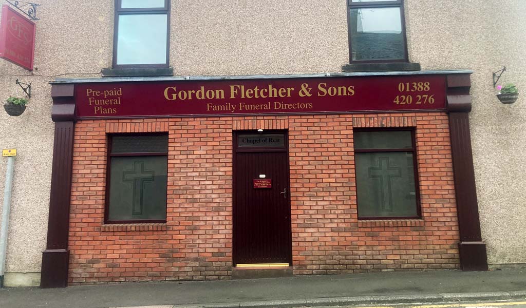 The outside of Gordon Fletcher and Sons Spennymoor branch.